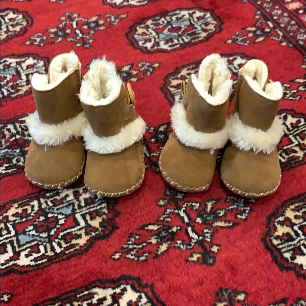 Baby toddler shoes faux shearling suede twins